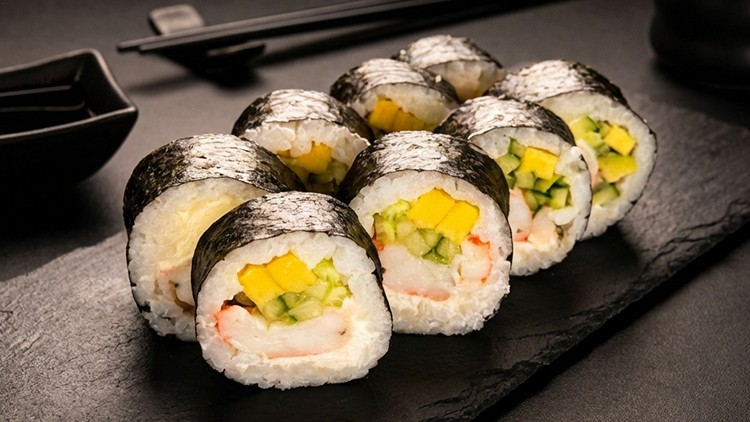 ФУТОМАКІ НОВОРІЧНИЙ З КРЕВЕТКОЮ ТА КУКУРУДЗОЮ