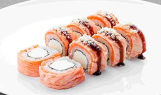 Рол Дабл чіз з лососем-гриль